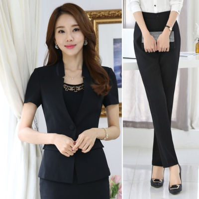 pre-order***ชุดทำงาน ชุดพนักงานบริษัท ชุดยูนิฟอร์ม (เสื้อ+กางเกง) สีตามภาพ ไซร์ S M L XL 2XL 3XL 4XL