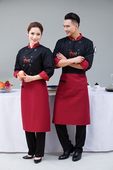 pre-order ** เสื้อเชฟ เสื้อพ่อครัว เสื้อฟอร์มพนักงาน ยูนิฟอร์ม เสื้อเชฟชาย - เสื้อเชฟหญิง (เฉพาะเสื้อตัวเดียว ไม่รวมอุปกรณ์เสริม) สีตามภาพ ไซร์ M L XL XXL 3XL