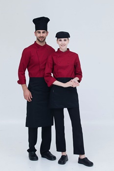 pre-order ** เสื้อเชฟ เสื้อพ่อครัว เสื้อฟอร์มพนักงาน ยูนิฟอร์ม เสื้อเชฟชาย - เสื้อเชฟหญิง (เฉพาะเสื้อตัวเดียว ไม่รวมอุปกรณ์เสริม) สีตามภาพ ไซร์ M L XL XXL 3XL