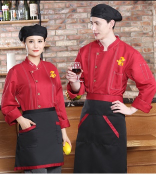 pre-order ** เสื้อเชฟ เสื้อพ่อครัว เสื้อฟอร์มพนักงาน ยูนิฟอร์ม เสื้อเชฟชาย - เสื้อเชฟหญิง (เฉพาะเสื้อตัวเดียว ไม่รวมอุปกรณ์เสริม) สีตามภาพ ไซร์ M L XL XXL 3XL