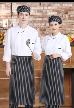 pre-order ** เสื้อเชฟ เสื้อพ่อครัว เสื้อฟอร์มพนักงาน ยูนิฟอร์ม เสื้อเชฟชาย - เสื้อเชฟหญิง (เฉพาะเสื้อตัวเดียว ไม่รวมอุปกรณ์เสริม) สีตามภาพ ไซร์ M L XL XXL 3XL