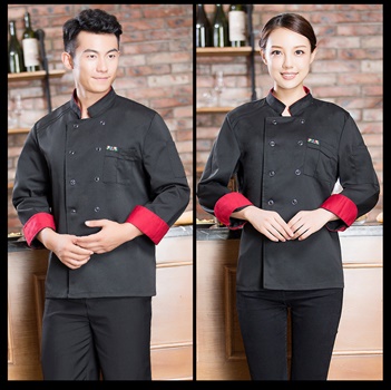 pre-order ** เสื้อเชฟ เสื้อพ่อครัว เสื้อฟอร์มพนักงาน ยูนิฟอร์ม เสื้อเชฟชาย - เสื้อเชฟหญิง (เฉพาะเสื้อตัวเดียว ไม่รวมอุปกรณ์เสริม) สีตามภาพ ไซร์ M L XL XXL 3XL 4XL