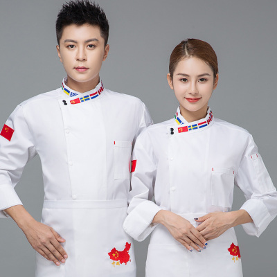 pre-order ** เสื้อเชฟ เสื้อพ่อครัว เสื้อฟอร์มพนักงาน ยูนิฟอร์ม เสื้อเชฟชาย - เสื้อเชฟหญิง (เฉพาะเสื้อตัวเดียว ไม่รวมอุปกรณ์เสริม) สีตามภาพ ไซร์ M L XL XXL 3XL 4XL 