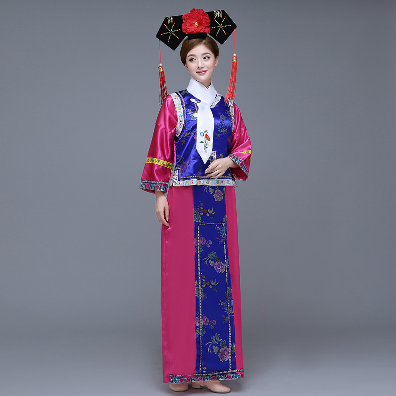 ++พร้อมส่ง++ชุดจีนหญิงโบราณ+ที่ประดับศีรษะดอกไม้ ชุดฮั่นฝู ชุดฮองเฮา