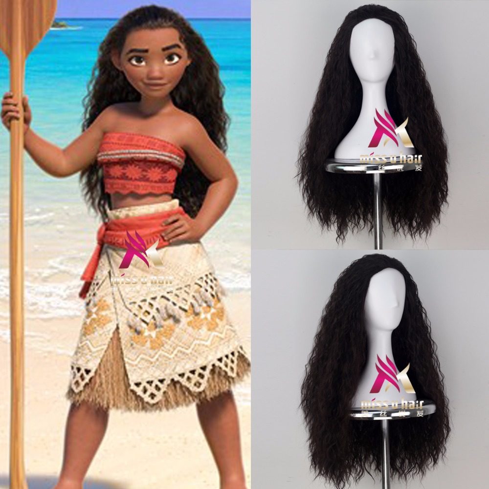 วิกโมอาน่า Moana จากการ์ตูน Moana โมอาน่า ผจญภัยตำนานหมู่เกาะทะเลใต้งานสวยมากๆ Cosplay wig วิกผมแฟนซี วิกผมคนป่า วิกผมชาวเกาะ