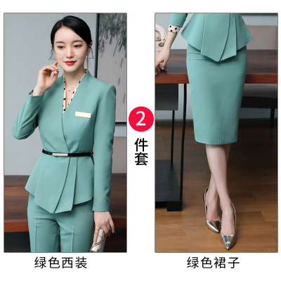 pre-order***ชุดทำงาน ชุดพนักงานบริษัท ชุดยูนิฟอร์ม (เสื้อ+กระโปรง) สีตามภาพ ไซร์ S M L XL 2XL 3XL 4XL