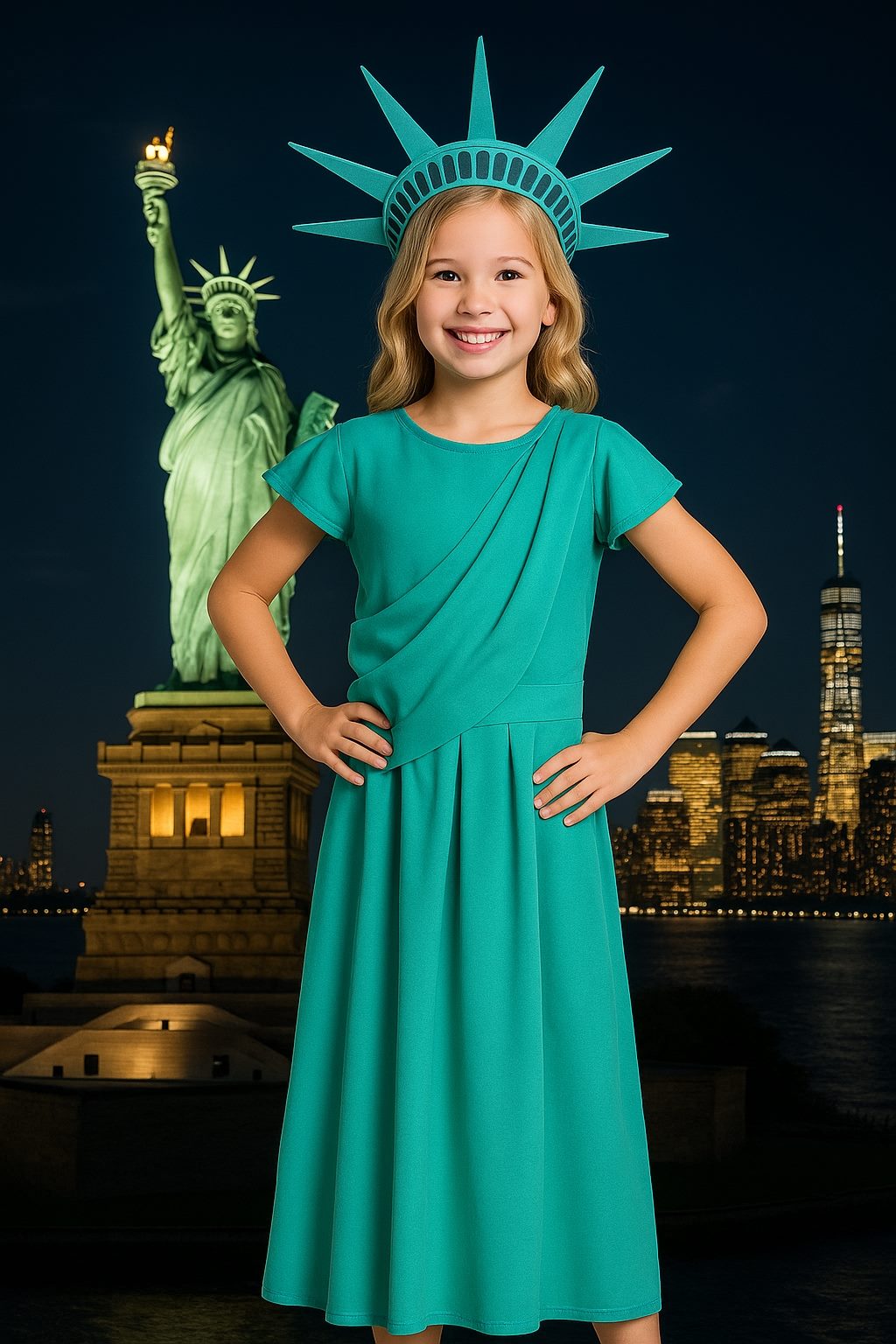7C191 ชุดเด็ก ชุดเทพีเสรีภาพ Children Statue of Liberty Costumes