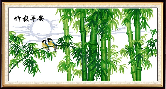 ป่าไผ่ ต้นไผ่ นก bamboo bird (ไม่พิมพ์/พิมพ์ลาย)