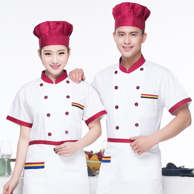 pre-order ** เสื้อเชฟ เสื้อพ่อครัว เสื้อฟอร์มพนักงาน ยูนิฟอร์ม เสื้อเชฟชาย - เสื้อเชฟหญิง (เฉพาะเสื้อตัวเดียว ไม่รวมอุปกรณ์เสริม) สีตามภาพ ไซร์ M L XL XXL 3XL