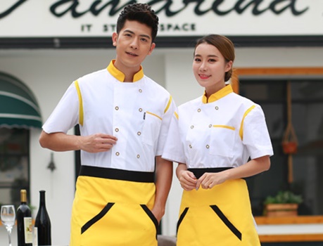 pre-order ** เสื้อเชฟ เสื้อพ่อครัว เสื้อฟอร์มพนักงาน ยูนิฟอร์ม เสื้อเชฟชาย - เสื้อเชฟหญิง (เฉพาะเสื้อตัวเดียว ไม่รวมอุปกรณ์เสริม) สีตามภาพ ไซร์ M L XL XXL 3XL