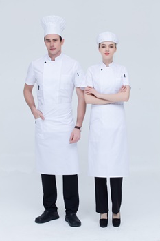 pre-order ** เสื้อเชฟ เสื้อพ่อครัว เสื้อฟอร์มพนักงาน ยูนิฟอร์ม เสื้อเชฟชาย - เสื้อเชฟหญิง (เฉพาะเสื้อตัวเดียว ไม่รวมอุปกรณ์เสริม) สีตามภาพ ไซร์ M L XL XXL 3XL