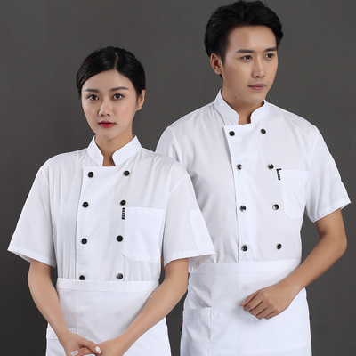 pre-order ** เสื้อเชฟ เสื้อพ่อครัว เสื้อฟอร์มพนักงาน ยูนิฟอร์ม เสื้อเชฟชาย - เสื้อเชฟหญิง (เฉพาะเสื้อตัวเดียว ไม่รวมอุปกรณ์เสริม) สีตามภาพ ไซร์ M L XL XXL 3XL