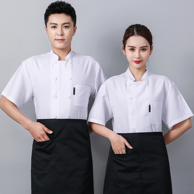 pre-order ** เสื้อเชฟ เสื้อพ่อครัว เสื้อฟอร์มพนักงาน ยูนิฟอร์ม เสื้อเชฟชาย - เสื้อเชฟหญิง (เฉพาะเสื้อตัวเดียว ไม่รวมอุปกรณ์เสริม) สีตามภาพ ไซร์ M L XL XXL 3XL   4XL