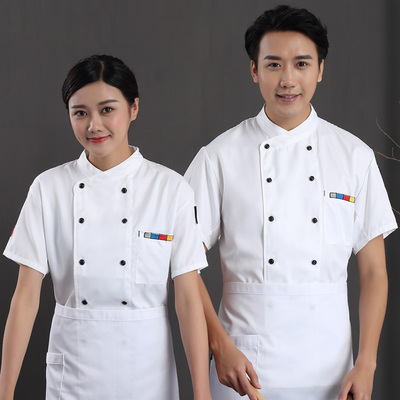 pre-order ** เสื้อเชฟ เสื้อพ่อครัว เสื้อฟอร์มพนักงาน ยูนิฟอร์ม เสื้อเชฟชาย - เสื้อเชฟหญิง (เฉพาะเสื้อตัวเดียว ไม่รวมอุปกรณ์เสริม) สีตามภาพ ไซร์ M L XL XXL 3XL   4XL