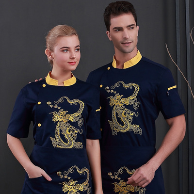 pre-order ** เสื้อเชฟ เสื้อพ่อครัว เสื้อฟอร์มพนักงาน ยูนิฟอร์ม เสื้อเชฟชาย - เสื้อเชฟหญิง (เฉพาะเสื้อตัวเดียว ไม่รวมอุปกรณ์เสริม) สีตามภาพ ไซร์ M L XL XXL 3XL   4XL
