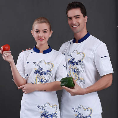 pre-order ** เสื้อเชฟ เสื้อพ่อครัว เสื้อฟอร์มพนักงาน ยูนิฟอร์ม เสื้อเชฟชาย - เสื้อเชฟหญิง (เฉพาะเสื้อตัวเดียว ไม่รวมอุปกรณ์เสริม) สีตามภาพ ไซร์ M L XL XXL 3XL   4XL