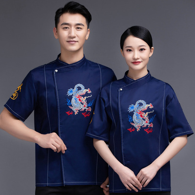 pre-order ** เสื้อเชฟ เสื้อพ่อครัว เสื้อฟอร์มพนักงาน ยูนิฟอร์ม เสื้อเชฟชาย - เสื้อเชฟหญิง (เฉพาะเสื้อตัวเดียว ไม่รวมอุปกรณ์เสริม) สีตามภาพ ไซร์ M L XL XXL 3XL   4XL