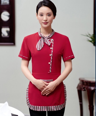 pre-oder** เสื้อพนักงานเสริฟ  พนักงานโรงแรม พนักงานรีสอร์ท (สินค้าไม่รวมกางเกง) ***สินค้าไม่สามารถเปลี่ยนสีและรูปแบบได้คะ สีตามภาพ ไซร์ L XL 2XL 3XL  4XL