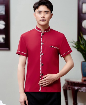 pre-oder** เสื้อพนักงานเสริฟ  พนักงานโรงแรม พนักงานรีสอร์ท (สินค้าไม่รวมกางเกง) ***สินค้าไม่สามารถเปลี่ยนสีและรูปแบบได้คะ สีตามภาพ ไซร์ L XL 2XL 3XL  4XL