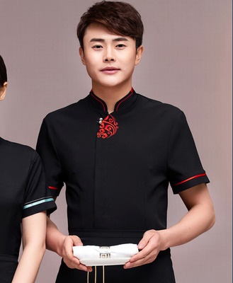 pre-oder** เสื้อพนักงานเสริฟ  พนักงานโรงแรม พนักงานรีสอร์ท (สินค้าไม่รวมกางเกง) ***สินค้าไม่สามารถเปลี่ยนสีและรูปแบบได้คะ สีตามภาพ ไซร์ L XL 2XL 3XL  4XL