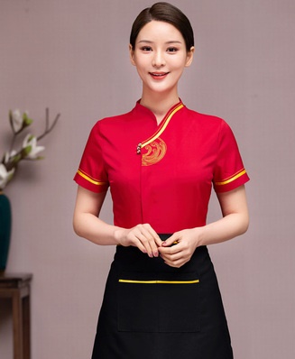 pre-oder** เสื้อพนักงานเสริฟ  พนักงานโรงแรม พนักงานรีสอร์ท (สินค้าไม่รวมกางเกง) ***สินค้าไม่สามารถเปลี่ยนสีและรูปแบบได้คะ สีตามภาพ ไซร์ L XL 2XL 3XL  4XL