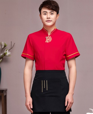 pre-oder** เสื้อพนักงานเสริฟ  พนักงานโรงแรม พนักงานรีสอร์ท (สินค้าไม่รวมกางเกง) ***สินค้าไม่สามารถเปลี่ยนสีและรูปแบบได้คะ สีตามภาพ ไซร์ L XL 2XL 3XL  4XL