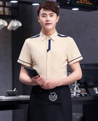 pre-oder** เสื้อพนักงานเสริฟ  พนักงานโรงแรม พนักงานรีสอร์ท (สินค้าไม่รวมกางเกง) ***สินค้าไม่สามารถเปลี่ยนสีและรูปแบบได้คะ สีตามภาพ ไซร์ L XL 2XL 3XL  4XL