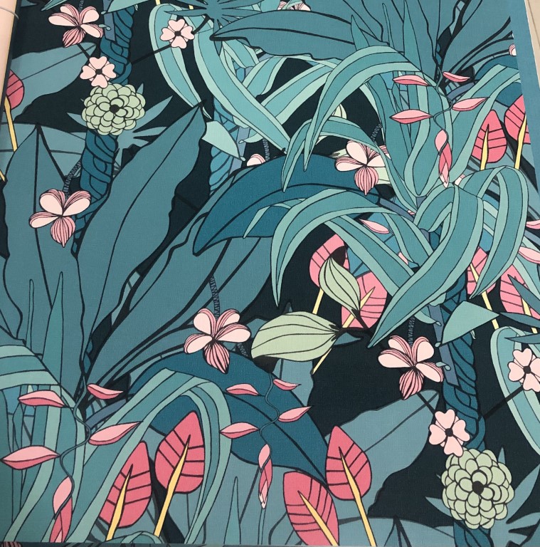 wallใบไม้ ยาว 10ม กว้าง 53ซม ม้วน5ตรม abt