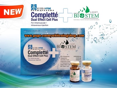 Complette Dual Effect Cell Plus Biostem สุดยอดกลูต้าน้ำรกพืชชีวภาพที่มีประสิทธิภาพสูงสุด ทั้งขาวใส และลดริ้วรอยกระชับไปในตัว