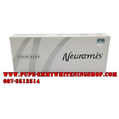 Neuramis (Lidocain) ใต้ตา ริ้วรอยตื้นๆ ปากอิ่ม (เหมาะสำหรับเติมใต้ตา,ริ้วรอยเล็กๆ,Fineline )เนื่องจากผสมยาชาในตัวการฉีดตรงตำแหน่งจึงไม่เกิดการปวด