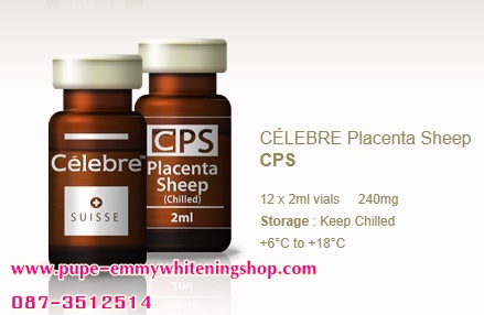 C'elebre 'CPS 240 mg./500mg.**Guarantee**สารสกัดจากรกแกะเข้มข้นจาก Swiss เพื่อผิวสวยใสอมชมพู ดูมีชีวิตชีวา พร้อมฟื้นฟูร่างกายให้แข็งแรงสมบูรณ์แข็งแรง