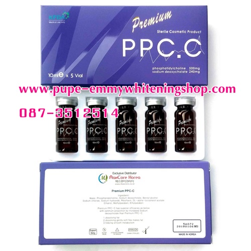 Premium PPC.C (Korea)สลายไขมันออกเฉพาะส่วน และขับออกอย่างสมบูรณ์ สลายและกำจัดไขมันเหลว และให้ผิวกระชับไปในตัวช่วยให้ระบบเผาผลาญพลังงานมีความสมดุล