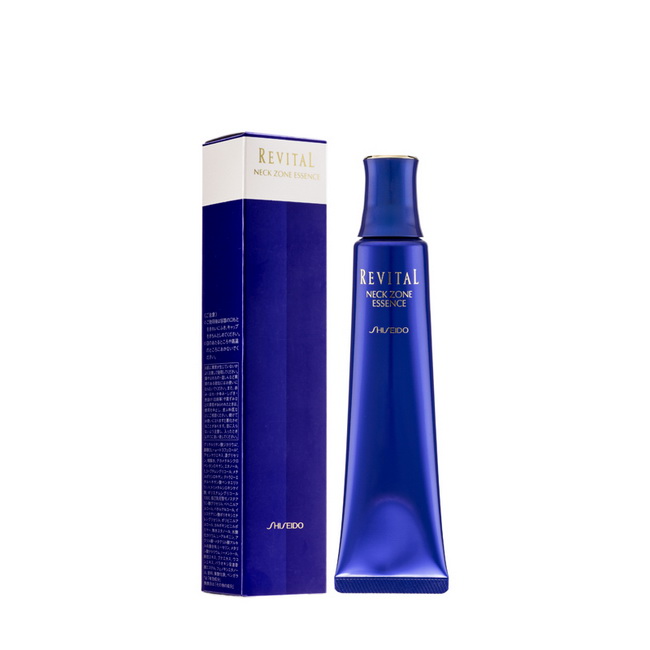 Shiseido Revital Neck Zone Essence75 g. เอสเซ้นส์กระชับผิว คืนความเรียบเนียนสำหรับผิวบริเวณลำคอ สูตรให้ความชุ่มชื้นด้วย NS Revitalizer (Gambir Extract) ซึมซาบเร็วให้ผิวเนียนนุ่ม ไม่เหนียวเหนอะหนะเพิ่มความชุ่มชื้นแก่ผิวปกป้องผิวจากปัจจัยแวดล้อมที่เป็นอันตร