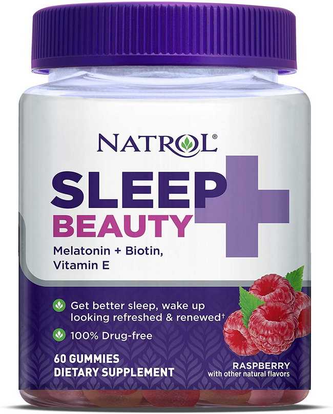 Natrol Sleep + Beauty 60 Raspberry Gummies  ของแท้จาก US 100% วิตามินเม็ดกัมมี่นอนหลับ+บำรุงผิว ผม เล็บ รูปแบบเม็ดเจลลี่ รสราสเบอร์รี่ เคี้ยวหนึบ ทานง่าย อร่อยมีส่วนผสมของไบโอติน และวิตามินอี บำรุงผม ผิว ผม เล็บ + เสริมสร้างภูมิคุ้มกันและช่วยให้นอนหลับสบา