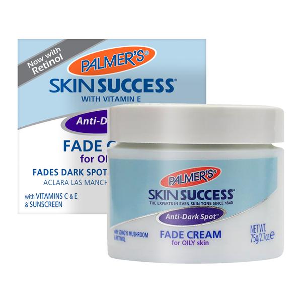 Palmer'sSkin Success Anti-Dark Spot Fade Cream For Oily Skin 75 g. ครีมปรับสีผิวบำรุงผิวหน้า ตัวดังจากอเมริกา สูตรสำหรับผิวมันเห็นผลไว เน้นปรับสีผิวขาวกระจ่างใส และช่วยปรับสีผิวให้สม่ำเสมอ ด้วย Retinol Anti-Dark Spot, วิตามิน C & E , Sunscreen แล