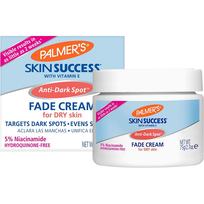 Palmer'sSkin Success Anti-Dark Spot Fade Cream For Dry Skin 75 g. ครีมปรับสีผิวบำรุงผิวหน้า ตัวดังจากอเมริกา สูตรสำหรับผิวแห้ง เห็นผลไว เน้นปรับสีผิวขาวกระจ่างใส และช่วยปรับสีผิวให้สม่ำเสมอ ด้วย Retinol Anti-Dark Spot, วิตามิน C & E , Sunscreen แ