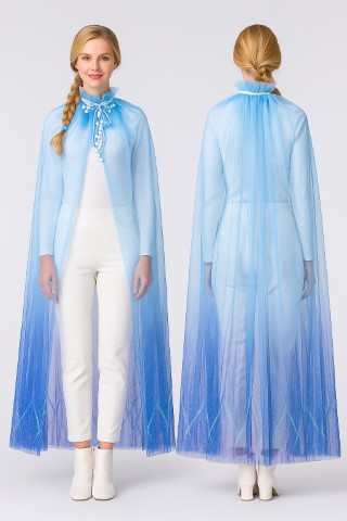 ++พร้อมส่ง++ผ้าคลุมเอลซ่าผู้ใหญ่/เด็กโต ยาว130cm ผ้าคลุมยาว ผ้าคลุมElsa เด็ก สวยอลังการมาก