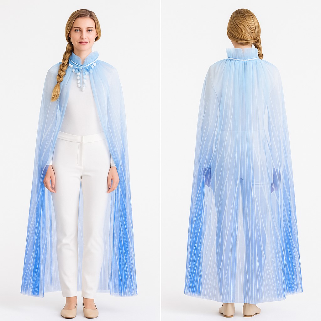 ++พร้อมส่ง++ผ้าคลุมเอลซ่าผู้ใหญ่/เด็กโต ยาว130cm ผ้าคลุมยาว ผ้าคลุมElsa เด็ก สวยอลังการมาก
