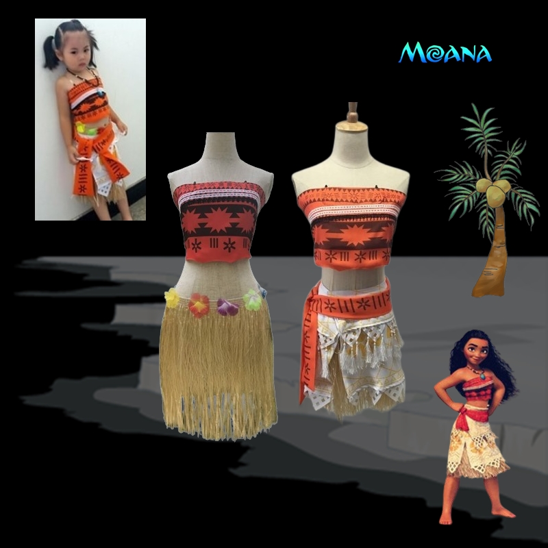 7C284.2 ชุดเด็ก ชุดโมอาน่า ชุดชาวเกาะ ชุดฮาวาย Children Moana Islander Costumes