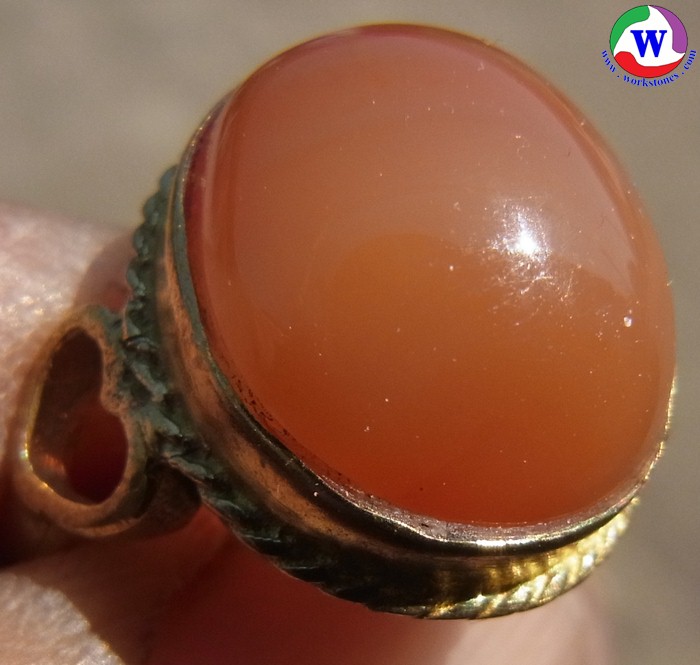 แหวนทองเหลืองหญิง 3.91 กรัม เบอร์ 52 แก้วโป่งข่ามนำโชค ชื่อแก้วสุริยะประภา