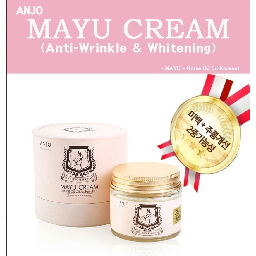 Anjo Mayu Cream Horse Oil Cream 70g. ครีมสกัดเข้มข้นจากน้ำมันม้า ลดริ้วรอย หน้าขาวใส