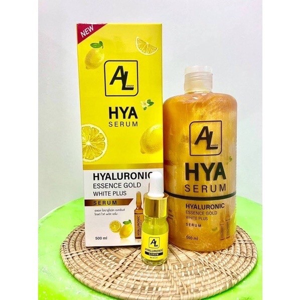 AL HYALURONIC ESSENCE GOLD WHITE PLUS SERUM เอแอล ไฮยาลูโรนิค เอสเซ้นส์ โกลด์ ไวท์ พลัส เซรั่ม ขนาด 500 ml