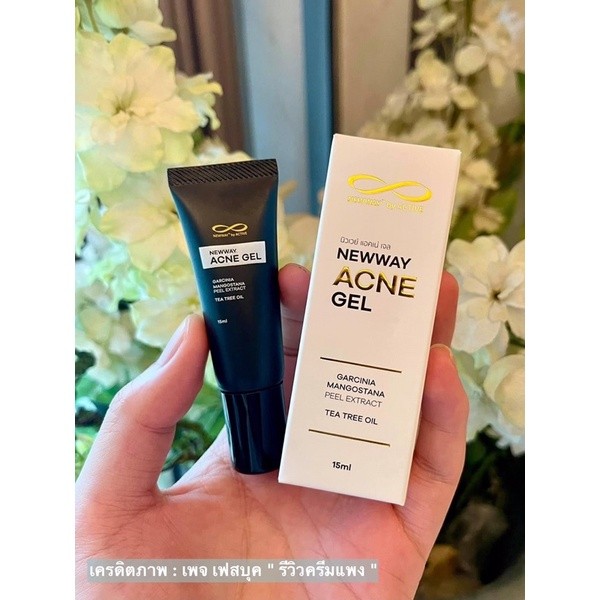 เจลแต้มสิว Newway Acne Gel เจลแต้มสิวเปลือกมังคุด บรรเทาการอักเสบ สิวยุบ ไม่แสบ ไม่แดง ไม่ลอก (15ml)