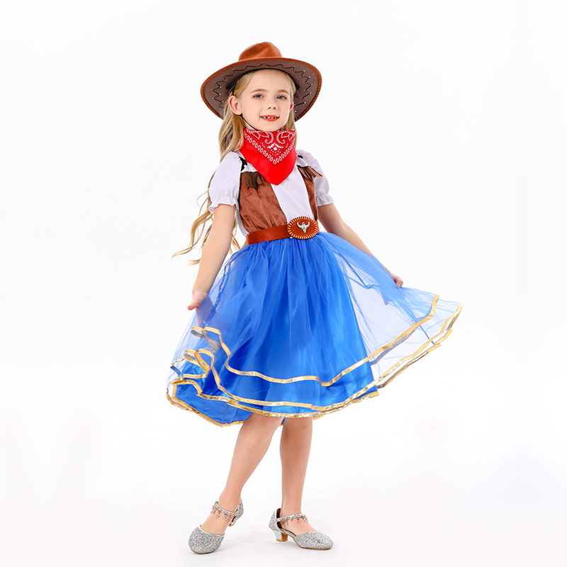 7C268 ชุดเด็กหญิง ชุดคาวเกิร์ล ชุดคาวบอย Children Cowgirl Cowboy Costume