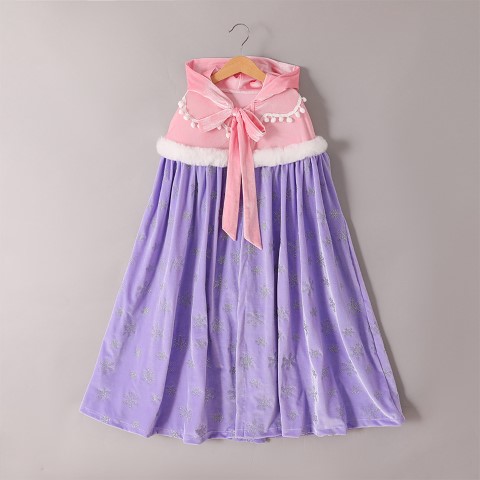 ++พร้อมส่ง++ผ้าคลุมเอลซ่าเด็ก ผ้าคลุมยาว ผ้าคลุมElsa เด็ก สวยอลังการมาก ผ้าคลุมเจ้าหญิง 