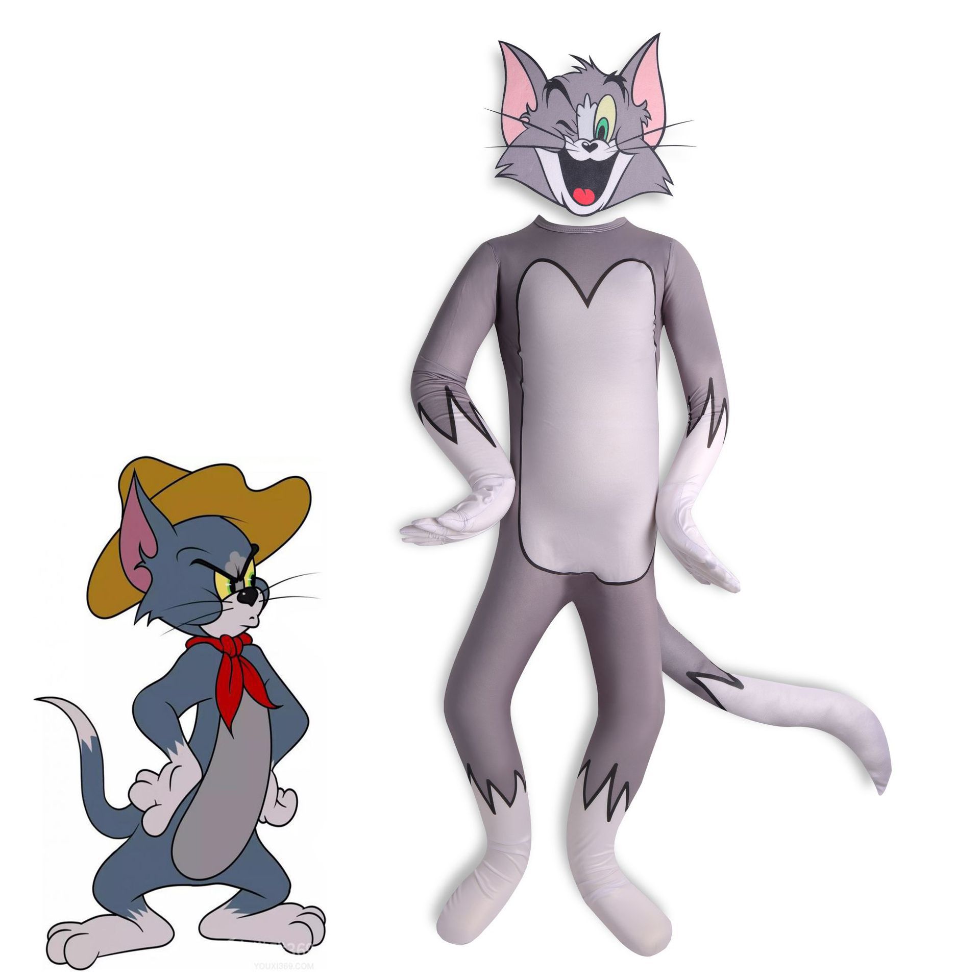 7C360 ชุดเด็ก ชุดทอม ชุดแมว ชุดทอมแอนด์เจอรี่ Children Tom and Jerry Costume