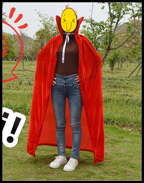 ++พร้อมส่ง++ผ้าคลุมยาวสีแดงปกตั้ง ผ้าคลุมแดรกคูร่าสีแดง ผ้าคลุมแดรกคิวล่า ผ้าคลุมสีแดงปกตั้ง ผ้าคลุม Dracula ผ้าคลุมแฟนซีผู้ใหญ่