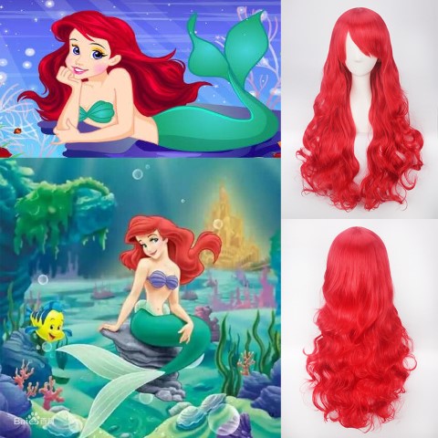 วิกเจ้าหญิงแอเรียลนางเงือก little mermaid วิกลิตเติ้ลเมอเมด วิกAriel วิกแอเรียล ความยาว 65-70 cm.วิกเจ้าหญิงวิกเจ้าหญิง Disney ธีมทะเล