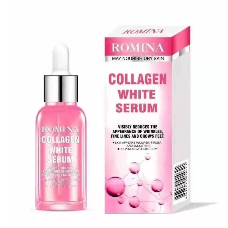 Romina Collagen White Serum 30ml. โรมีน่า คอลลาเจนไวท์เซรั่ม 1ขวด