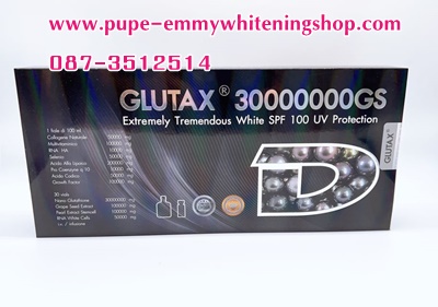 ขีดสุดของความขาวGlutax 30,000,000Gs  Extremely Tremendous White  SPF 100 UVขาวอมชมพู ด้วยสารสกัดเข้มข้นจากใต้ท้องทะเลลึก แบบสาวเอเชียสไตล์เกาหลี ผลิตภัณฑ์ของ Glutax ที่ดีที่สุด